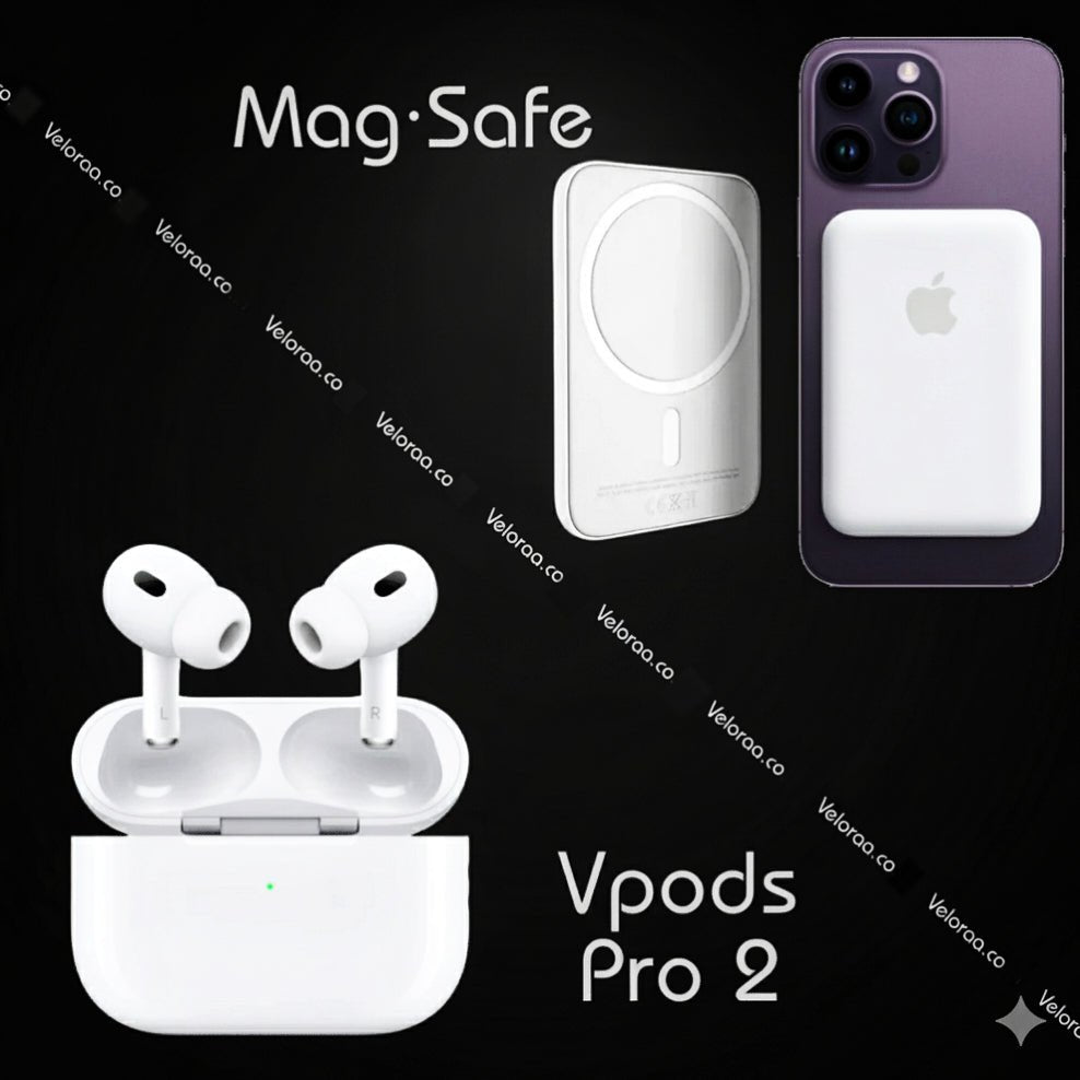 Vpods Pro 2 ANC - Free 5000mAh Magsafe Powerbank | 6 Months Warranty - Veloraa Official